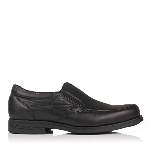FLUCHOS 9301 Mocasin Piel Tacon Hombre Negro 44