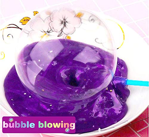 Fluffy Slime Kit de 12 Colores Crystal Slime con 10 Botellas de Brillantina para Niñas , Juguetes para Niños 4 Piezas de Juguete de Fruta para niños Mayores de 6+ años