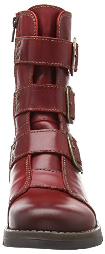 Fly London Scop110fly, Botas Estilo Motero para Mujer, Rojo (Red 004), 37 EU