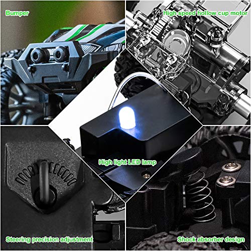 FLYHAL FC01 Mini Coche de Control Remoto Alta Velocidad 25 km/h 34 Minutos 1:32 Mini Coche Portátil a Prueba de Golpes Ajuste Fino de la Dirección LED Luz Dobles Motores 2.4G hz Juguete