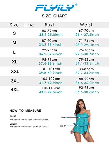 FLYILY Mujer Tankini baño de Malla para Conjunto de Dos Piezas Bikini de Cintura Alta Tallas Grandes