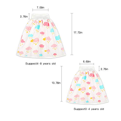 Flyish - Falda de pañal para bebé o niño, para aprender a nadar, reutilizable, para un buen sueño niña 4-8 años