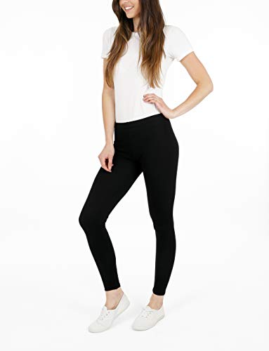 FM London Casual Leggings, Negro, XXL para Mujer