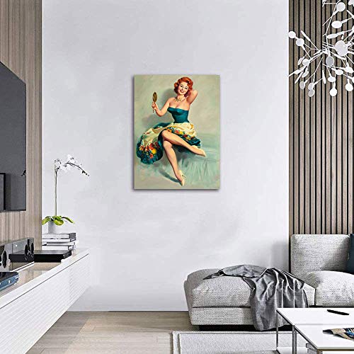 FOCLKEDS - Póster de chica pinup de 50,8 x 71,1 cm, impresión artística para oficina, decoración del hogar, sin marco