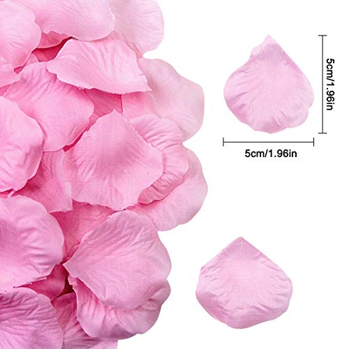 Fodlon 2500 Piezas Petalos de Rosa Artificiales, Pétalos de Rosa en Seda, Confeti para Boda, Noche Romántica, Día de San Valentín, Dispersión de Mesa (Rosa)