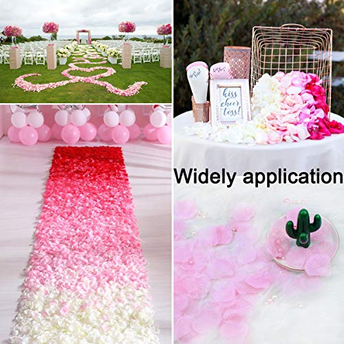 Fodlon 2500 Piezas Petalos de Rosa Artificiales, Pétalos de Rosa en Seda, Confeti para Boda, Noche Romántica, Día de San Valentín, Dispersión de Mesa (Rosa)