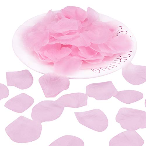 Fodlon 2500 Piezas Petalos de Rosa Artificiales, Pétalos de Rosa en Seda, Confeti para Boda, Noche Romántica, Día de San Valentín, Dispersión de Mesa (Rosa)
