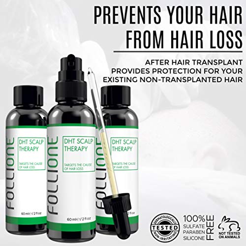 follione DHT cuero cabelludo Terapia – tres mes suministro. regrow pérdida de cabello de DHT & alopecia. generar crecimiento del cabello y evitar más Balding.