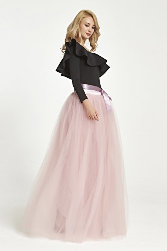 FOLOBE 1950 Vintage Puffy Tutu Skirts Dama de Honor 6 Capas de Enagua Enagua