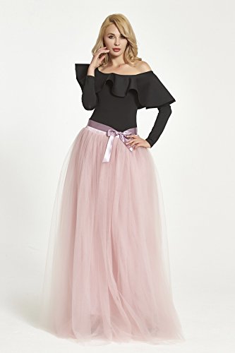 FOLOBE 1950 Vintage Puffy Tutu Skirts Dama de Honor 6 Capas de Enagua Enagua