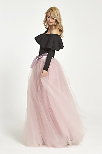 FOLOBE 1950 Vintage Puffy Tutu Skirts Dama de Honor 6 Capas de Enagua Enagua