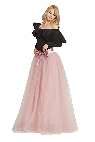 FOLOBE 1950 Vintage Puffy Tutu Skirts Dama de Honor 6 Capas de Enagua Enagua