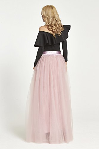 FOLOBE 1950 Vintage Puffy Tutu Skirts Dama de Honor 6 Capas de Enagua Enagua