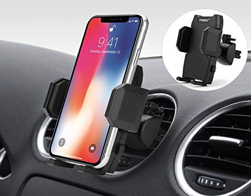 Foneso Soporte de Teléfono Móvil para Coche, Soporte Celular Universal Rejilla Ventilación con Rotación 360 Grados y Abrazadera Ajustable para iPhone 11 XS MAX/XR/X Samsung S10/S9/S8 Huawei P30pro