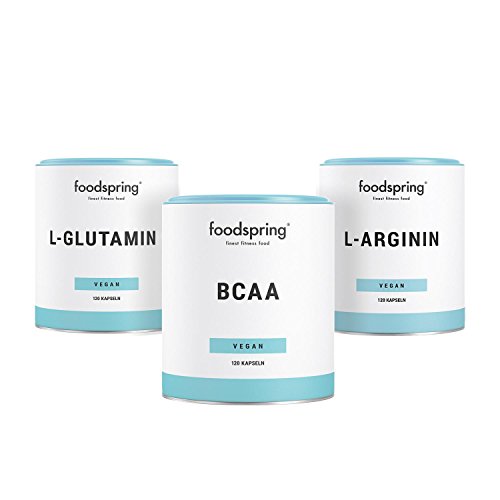 foodspring L-glutamina, 120 cápsulas, Especialista de la regeneración