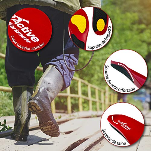 FOOTACTIVE WORKMATE - Soporte del puente y amortiguación para el pie excelentes para personas que pasan todo el día de pie - S (39/41 EU)