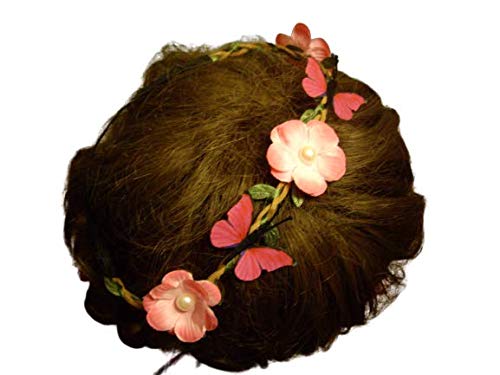 FOR-EVER Tiara de Flores, Adorno para Pelo, Hecho a Mano