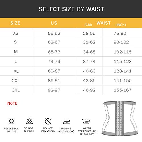 For Mujer De La Cintura del Corsé Trainer, Adelgazamiento Talladora del Cuerpo De La Panza De Control Faja Band De La Ropa Interior del Corsé Fajas Body Faja (Color : Black, Size : XL)