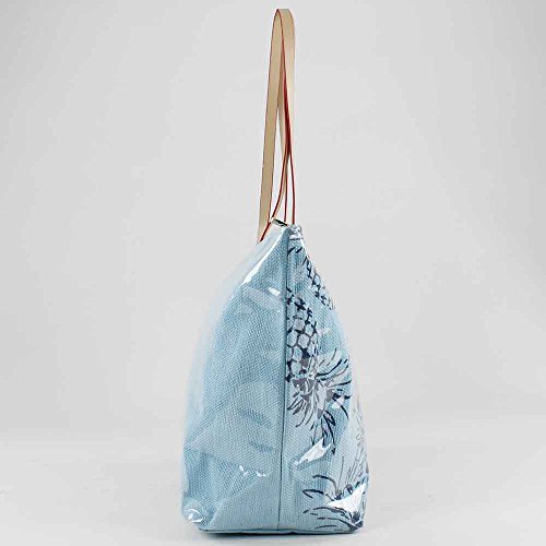 For Time, Bolso de playa Pineapple para Mujer, Azul, 58x38 cm