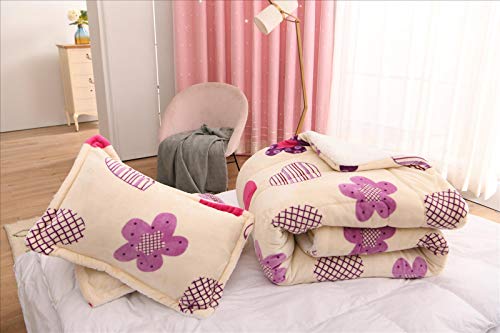 Foren Tex - Edredón nórdico de 600 g/m2, (L-3081), Corazones Fucsía, para Cama 135 (235 x 260 cm) Parte Superior de sedalina, Parte Inferior de Borreguillo para arroparte térmica.