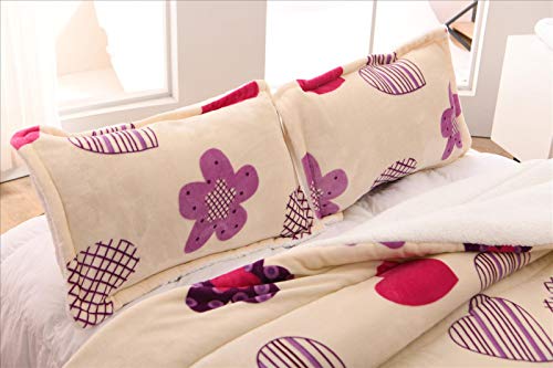 Foren Tex - Edredón nórdico de 600 g/m2, (L-3081), Corazones Fucsía, para Cama 135 (235 x 260 cm) Parte Superior de sedalina, Parte Inferior de Borreguillo para arroparte térmica.