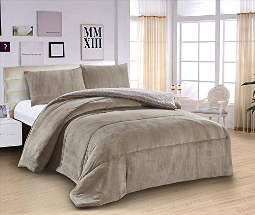 ForenTex - Edredón nórdico de 600g (L-3072 Gris New) Gris Cama 150 cm 250 x 260 cm Parte Superior Microseda Parte Inferior Borreguillo