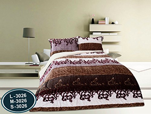 ForenTex - Edredón nórdico, (S-3026), 3 chocolates, cama de 90 y 105 cm, 180 x 240 cm, parte superior Ultra suave con tacto tipo peluche (triple de microseda), parte inferior térmica para arroparte con borreguillo de máxima calidad, con relleno. No incluy