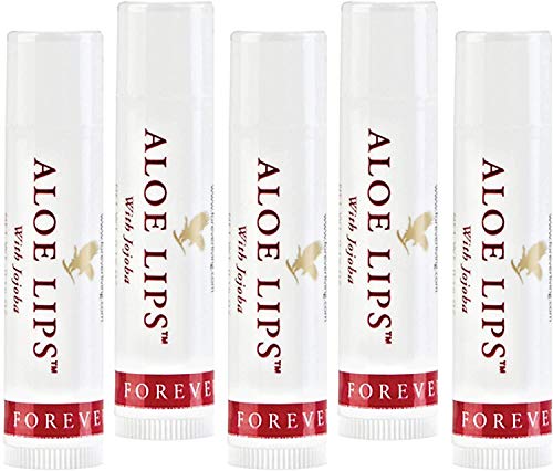 Forever Living - Bálsamo Labial Aloe Lips con Jojoba, 5 Unidades