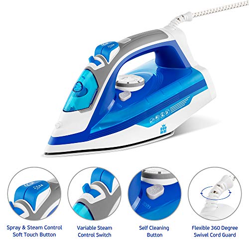 ForMe Plancha de Vapor 2200W Suela de Cerámica I Temperatura y Vapor Variable I Vapor Vertical I Función Espray Vapor I Función Autolimpieza