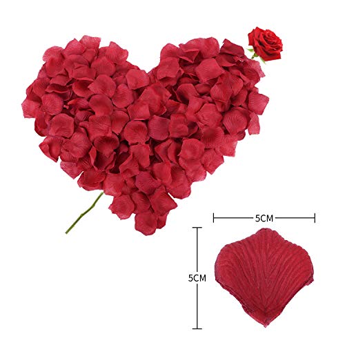 FORMIZON 3000 Piezas Pétalos de Rosa, Petalos Artificiales Confeti de Rosas, Hermosos Rojo Flores de Rose para el Día de San Valentín, Bodas, Fiestas