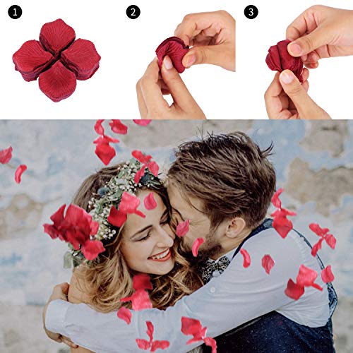 FORMIZON 3000 Piezas Pétalos de Rosa, Petalos Artificiales Confeti de Rosas, Hermosos Rojo Flores de Rose para el Día de San Valentín, Bodas, Fiestas