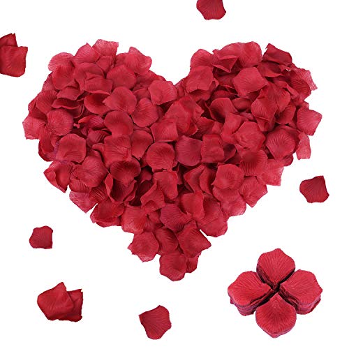 FORMIZON 3000 Piezas Pétalos de Rosa, Petalos Artificiales Confeti de Rosas, Hermosos Rojo Flores de Rose para el Día de San Valentín, Bodas, Fiestas