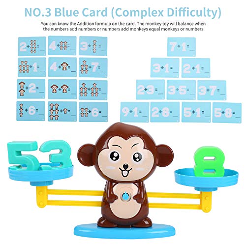 FORMIZON Equilibrar Juego de Matemáticas, Juguete Animal Balanza, Juguete Educativo Niños Balanza de Equilibrio Números Tarjetas, Juego Divertido Regalo Educativo para Niñas Niños (Monos)