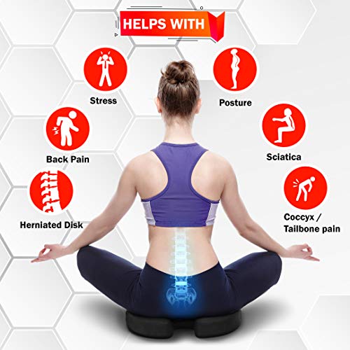 FORTEM Cojín de Asiento y Respaldo de Soporte Lumbar Ergonómico, Alivio de Dolores de Espalda, del Cóccix y la Ciática, Mejora y Corrige su Postura, Fundas Lavables