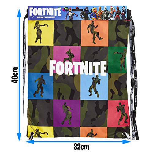 Fortnite Mochila de Cuerdas para Niños, Bolsas con Cordón para El Colegio Deportes Playa, Mochila para Gimnasio, Regalos Originales para Chicos y Chicas
