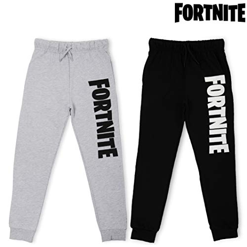 Fortnite Pantalón Niño, Pantalón de Deporte Niño de Felpa Gris Claro o Negro, Pantalón Largo Deportivo, Pantalón de Felpa, Regalo Niño (13/14 años, Negro)