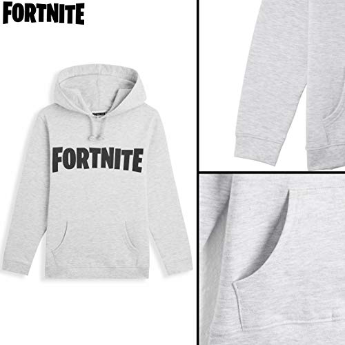 Fortnite Sudadera De Niños, Producto Oficial | Sudaderas para Niños con Manga Larga, Bolsillos Y Capucha | Regalos De Video Gamer Online (9/11 años, Gris)