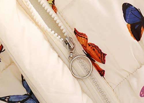 Fossen Niña Ropa Abrigos Niñas Invierno 2-7 años Bebe Mariposa Patrón Chaqueta con Capucha Grueso Caliente Parkas a Prueba de Viento