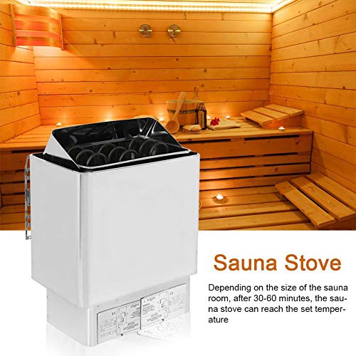 FOTABPYTI Sauna Estufa Calentador, Cuarto de baño Calefacción Control Externo Ducha Acero Inoxidable Estufa Calentador 9KW 220-380