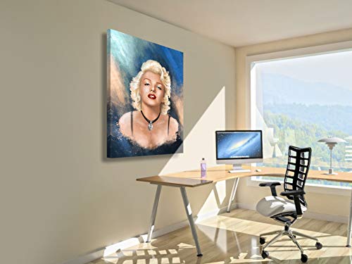 Foto Canvas Cuadro Marilyn Monroe Póster | Lienzos Decorativos - Decoración Pared - Cuadros de Salón - Arte Moderno | 30 x 40 cm sobre Bastidor de Madera Grueso Listos para Colgar