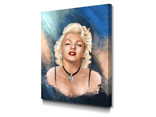 Foto Canvas Cuadro Marilyn Monroe Póster | Lienzos Decorativos - Decoración Pared - Cuadros de Salón - Arte Moderno | 30 x 40 cm sobre Bastidor de Madera Grueso Listos para Colgar