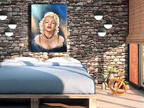 Foto Canvas Cuadro Marilyn Monroe Póster | Lienzos Decorativos - Decoración Pared - Cuadros de Salón - Arte Moderno | 30 x 40 cm sobre Bastidor de Madera Grueso Listos para Colgar