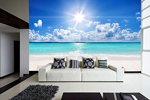 Fotomural Vinilo para Pared Playa Relax | Fotomural para Paredes | Mural | Vinilo Decorativo | Varias Medidas 350 x 250 cm | Decoración comedores, Salones, Habitaciones.