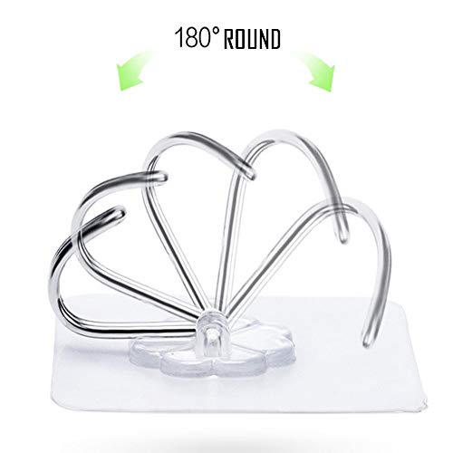 FOURCHEN Ganchos de Pared Resistentes Reutilizables, 16Packs Soporte de 4 Colores mínimo 22 Libras, Gancho Adhesivo Impermeable para baño, Cocina, Toalla, Gancho de Techo