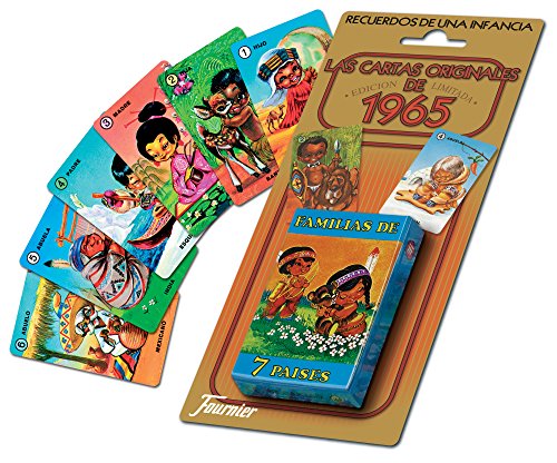 Fournier- Familias 7 Países Baraja de Cartas Infantil clásica, Multicolor (21966)