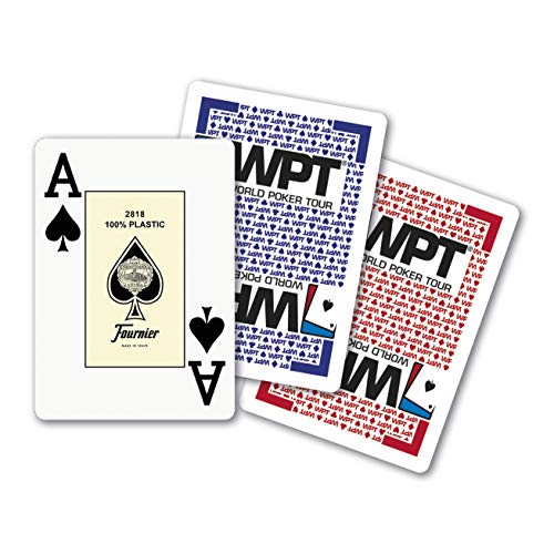 Fournier World Poker Tour Baraja de Cartas Profesional Calidad Casino, colores surtidos, 1 unidad