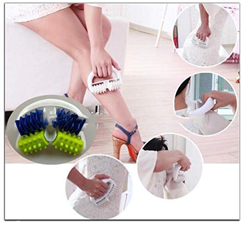 FQD Rodillo de masaje de vida para dolor muscular y eliminar la celulitis, cepillo de rodillos corporales para hombros, brazos, glúteos, espalda, abdomen, piernas y pantorrillas, color verde