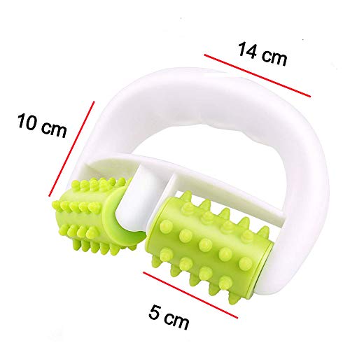 FQD Rodillo de masaje de vida para dolor muscular y eliminar la celulitis, cepillo de rodillos corporales para hombros, brazos, glúteos, espalda, abdomen, piernas y pantorrillas, color verde
