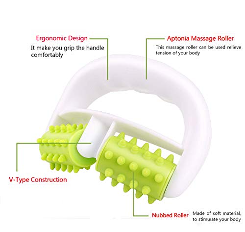 FQD Rodillo de masaje de vida para dolor muscular y eliminar la celulitis, cepillo de rodillos corporales para hombros, brazos, glúteos, espalda, abdomen, piernas y pantorrillas, color verde