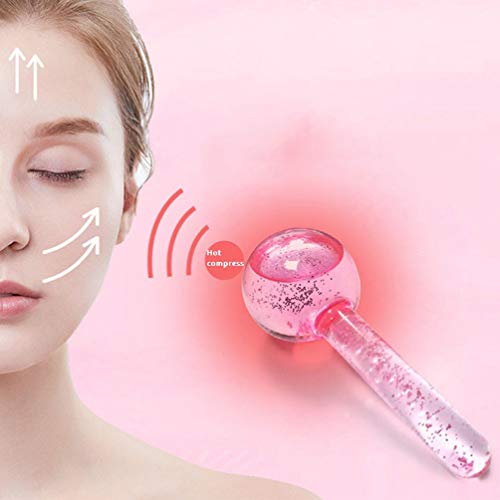 FRCOLOR 2Pcs Globos de Masaje Facial Masaje Bola de Hielo Rodillo Facial Cristal Bolas de Enfriamiento para El Cuello Círculo de Ojos Reducir La Hinchazón Arrugas Antienvejecimiento Piel